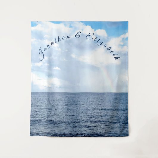 Tenture Mariage sur le thème de sous l'océan (Devant)