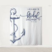 Tenture Mariage Thème Ancre de Navire Blanc (Devant)