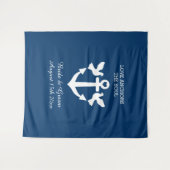 Tenture Mariage thème nautique fond photo personnalisée (Devant (Horizontal))