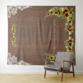 Tenture Mariage Tournesols Charme Bois Dentelle Photobooth (En situation (horizontale))