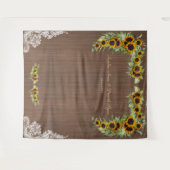 Tenture Mariage Tournesols Charme Bois Dentelle Photobooth (Devant (Horizontal))