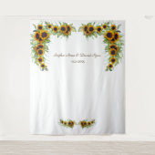 Tenture Mariage Tournesols Romantiques Bois Photobooth (Devant)