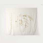 Tenture Mariage Typographie Moderne Écriture Dorée (Devant (Horizontal))