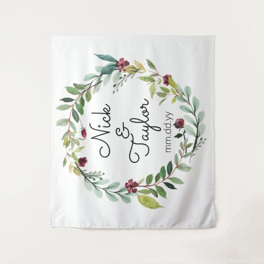 Tenture Mariage verdoyant Retour Drop, Boot photo Boho Fal (Devant)