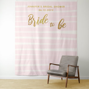 Tenture Mariée à être rose rayures Boho Chic Bridal arrièr
