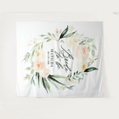 Tenture Mariée à venir florale aquarelle pêche et vert (Devant (Horizontal))