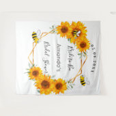 Tenture Mariée de la douche de mariage tournesols blancs  (Devant (Horizontal))