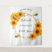 Tenture Mariée de la douche de mariage tournesols blancs  (Devant)