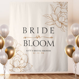 Tenture Mariée en Fête des mariées Brown de fleurs Tan