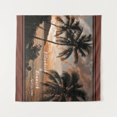 Tenture Mariée Marié Mariage Tropical Coucher de soleil pe (Devant (Horizontal))