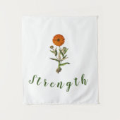Tenture Marigold Strength Inspirational Wall Art Tapestry (Devant)