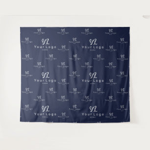 Tenture Marine bleu Custom Business Logo Backdrop Salon pr
