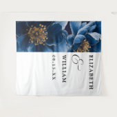 Tenture Marine Bleu Élégant Floral Mariage moderne Context (Devant (Horizontal))