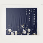 Tenture Marine Blue Chinoiserie Mariage Photo fond (Devant (Horizontal))