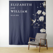 Tenture Marine Blue Chinoiserie Mariage Photo fond (En situation)