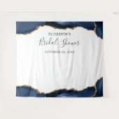 Tenture Marine Blue Gold Agate Fête des mariées Photo Boot (Devant (Horizontal))