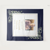 Tenture Marine Blue Green Photo Funeral Memorial Service (Devant (Horizontal))