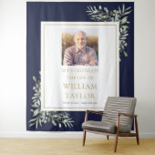 Tenture Marine Blue Green Photo Funeral Memorial Service (En situation)