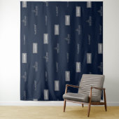 Tenture Marine Blue Trois Logo Horizontal Entreprise Conte (En situation)