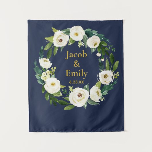 Tenture Marine Gold Custom Wedding Photo Booth Backdrop Pr (Devant)