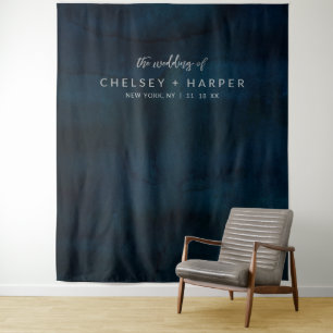 Tenture Marine Luster Bleu foncé Mariage photo fond
