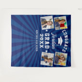 Tenture Marine moderne Bleu Graduation 4 Photo Booth Backd (Devant (Horizontal))