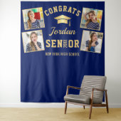 Tenture Marine moderne Bleu Graduation 4 Photo Booth Backd (En situation)
