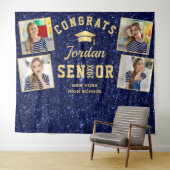 Tenture Marine moderne Bleu Graduation 4 Photo Booth Backd (En situation (horizontale))