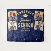 Tenture Marine moderne Bleu Graduation 4 Photo Booth Backd (Devant (Horizontal))