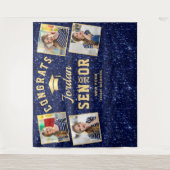 Tenture Marine moderne Bleu Graduation 4 Photo Booth Backd (Devant)