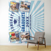 Tenture Marine moderne Bleu Graduation 4 Photo Booth Backd (En situation)
