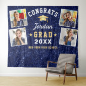 Tenture Marine moderne Bleu Graduation 4 Photo Booth Backd (En situation (horizontale))