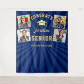 Tenture Marine moderne Bleu Graduation 4 Photo Booth Backd (Devant)