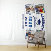 Tenture Marine moderne Bleu Graduation 4 Photo Booth Backd (En situation (horizontale))