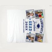 Tenture Marine moderne Bleu Graduation 4 Photo Booth Backd (Devant (Horizontal))