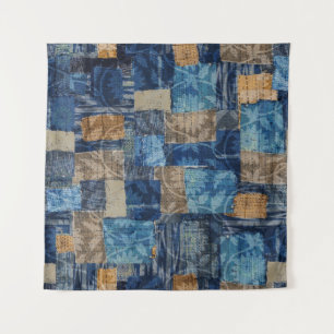 Tenture Marine numérique Abstraite : Motif d'aquarelle tra
