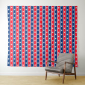 Tenture Marine Red & White Stars U.S.A. Tapestry Backdrop (En situation (horizontale))