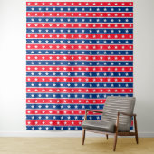 Tenture Marine Red & White Stars U.S.A. Tapestry Backdrop (En situation)