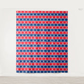 Tenture Marine Red & White Stars U.S.A. Tapestry Backdrop (Devant)