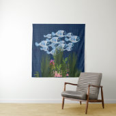 Tenture Marine texturé, poisson, corail rose (En situation)