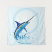 Tenture Marlin Bleu Jaillissant de l'Océan (Devant)