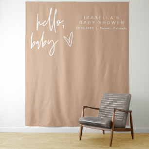 Tenture MARLO Coeur Moderne Baby shower Bohème Beige