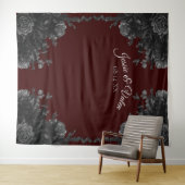 Tenture Maroon Black Grey Rose Mariage gothique (En situation (horizontale))