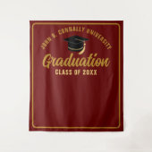 Tenture Maroon Gold Custom Graduation Party Photo Booth (Devant)