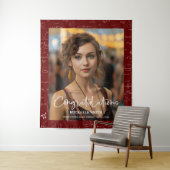 Tenture Maroon Math Congratulations Photo Graduation (En situation)