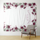 Tenture Maroon Rose Wedding Photo Backdrop (En situation (horizontale))