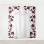 Tenture Maroon Rose Wedding Photo Backdrop (Devant)