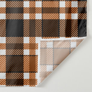 Tenture Marron Noir Blanc Flanelle Motif de Tartan Design