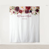 Tenture Marsala Floral Greenery mariage photo fond (Devant)
