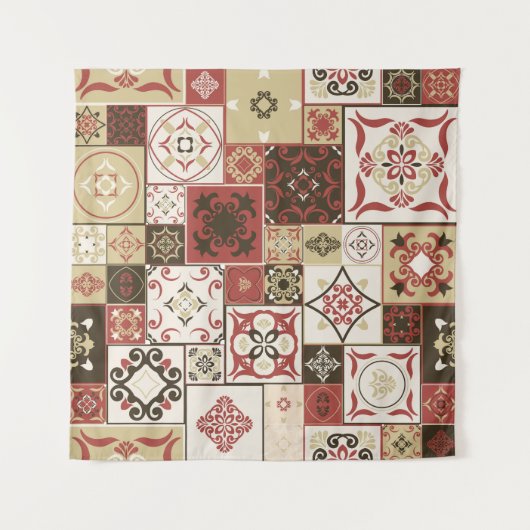 Tenture Marsala Marsala Marsala Motif en Carrelage (Devant (Horizontal))